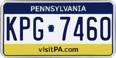 PA license plate KPG7460