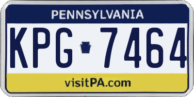 PA license plate KPG7464