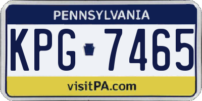 PA license plate KPG7465