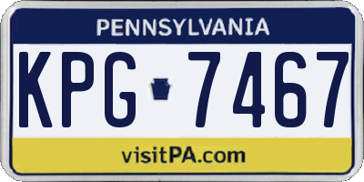 PA license plate KPG7467