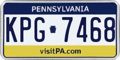 PA license plate KPG7468