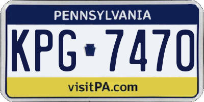 PA license plate KPG7470