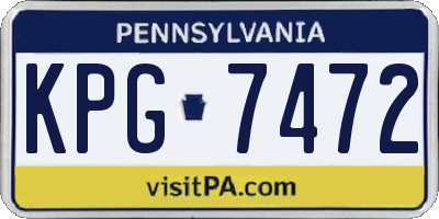 PA license plate KPG7472