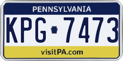 PA license plate KPG7473