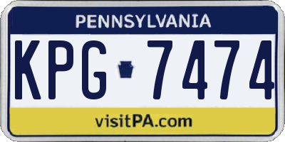 PA license plate KPG7474