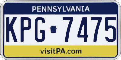 PA license plate KPG7475