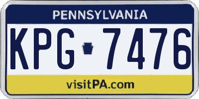 PA license plate KPG7476