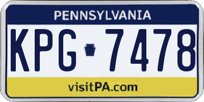 PA license plate KPG7478