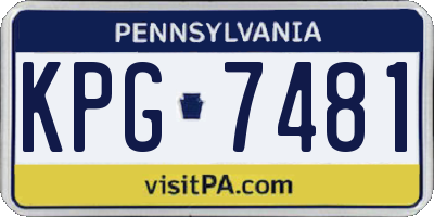 PA license plate KPG7481