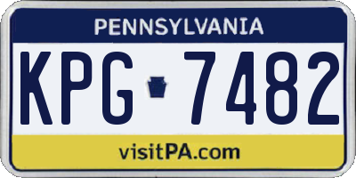 PA license plate KPG7482