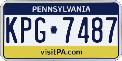 PA license plate KPG7487