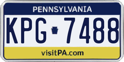 PA license plate KPG7488