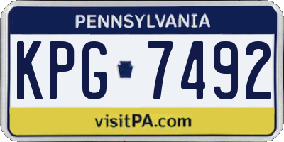 PA license plate KPG7492