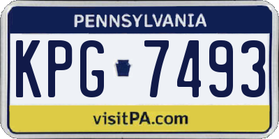 PA license plate KPG7493