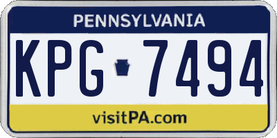 PA license plate KPG7494