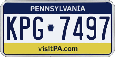PA license plate KPG7497
