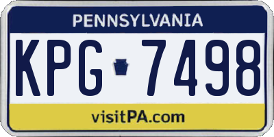 PA license plate KPG7498