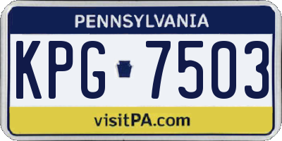 PA license plate KPG7503