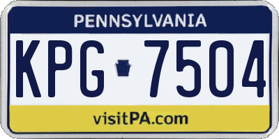 PA license plate KPG7504
