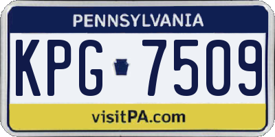 PA license plate KPG7509