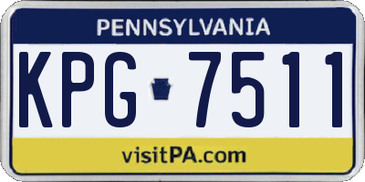PA license plate KPG7511
