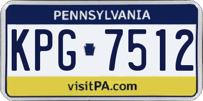 PA license plate KPG7512