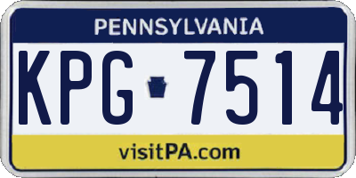 PA license plate KPG7514