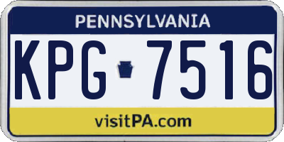 PA license plate KPG7516