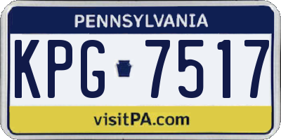 PA license plate KPG7517