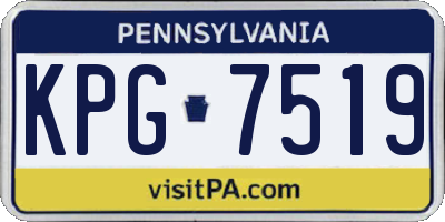 PA license plate KPG7519