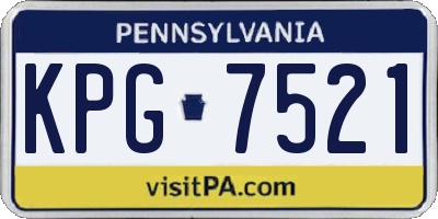 PA license plate KPG7521