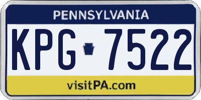 PA license plate KPG7522