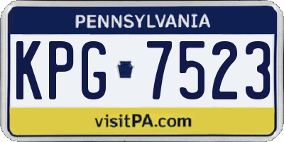 PA license plate KPG7523