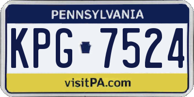 PA license plate KPG7524