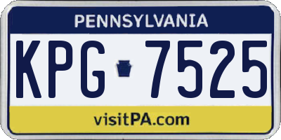 PA license plate KPG7525