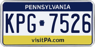 PA license plate KPG7526