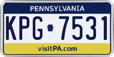 PA license plate KPG7531