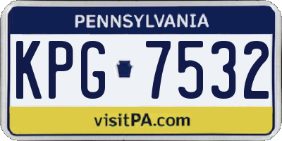 PA license plate KPG7532