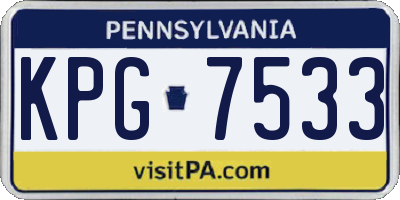 PA license plate KPG7533