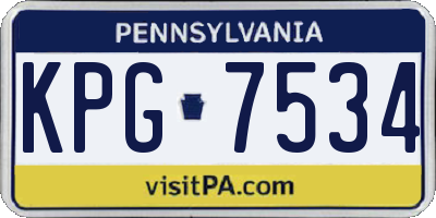 PA license plate KPG7534