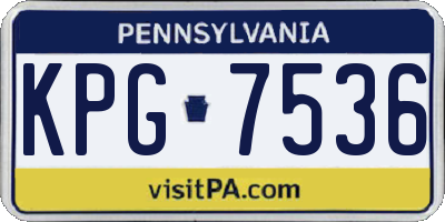 PA license plate KPG7536