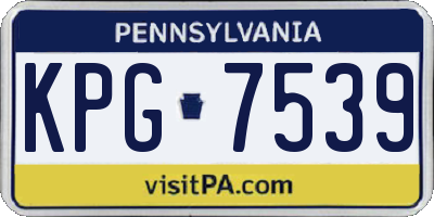PA license plate KPG7539