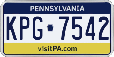 PA license plate KPG7542