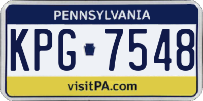 PA license plate KPG7548