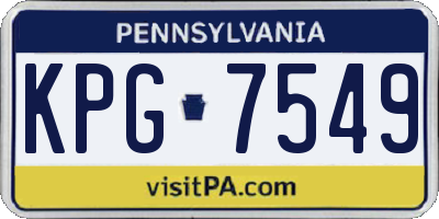 PA license plate KPG7549