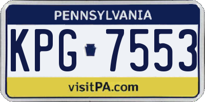 PA license plate KPG7553