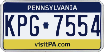 PA license plate KPG7554