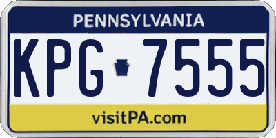 PA license plate KPG7555
