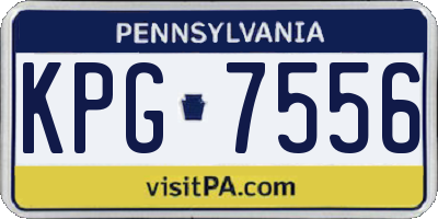PA license plate KPG7556