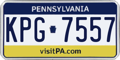 PA license plate KPG7557